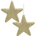 Floristik24 Julepynt stjerneheng gylden glitter 18,5cm 4stk
