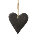 Floristik24 Hengende dekorasjon skiferhjerte dekorative hjerter sort 7cm 6stk