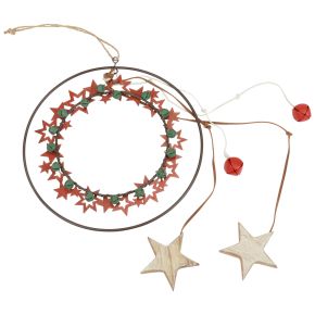 Floristik24 Hengende dekorasjon Julepynt ring metall tre vintage Ø19cm