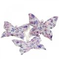 Dekorative sommerfugler metall hengende dekorasjon lilla 12×10cm 3stk