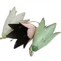 Floristik24 Metallblomster, blåklokker til å henge, vårdekorasjon, metallanheng H10,5 cm hvit, rosa, grønn sett med 3