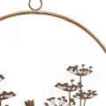 Floristik24 Veggdekor blomster metalldekor for oppheng av gull antikk Ø38cm