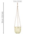 Hengende glasspotte, dekorativ glasspotte, retrostil, grønn/brun, 14,5 cm, 2 stk. | Floristik24.no