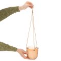 Hengende glasspotte, dekorativ glasspotte, retrostil, grønn/brun, 14,5 cm, 2 stk. | Floristik24.no
