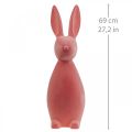 Floristik24 Deco Bunny Deco Easter Bunny Flocked Orange Aprikos H69cm
