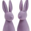 Floristik24 Deco Bunny Deco Easter Bunny Flocked Syrin Lilla H29,5cm 2stk