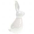 Floristik24 Dekorativ kanin hvit perlemor 15,5cm 2stk
