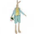 Floristik24 Stoff påskehare, kanin med klær, påskepynt, kanin gutt H46cm