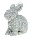 Floristik24 Bunny å henge sølvglitter 5cm 8stk