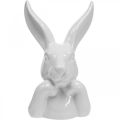 Floristik24 Deco kanin keramikk hvit, kaninbyste påskepynt H17cm 3stk