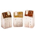 Floristik24 Dekorativt keramisk miniatyrhussett, borddekorasjon, 9 cm, 3 deler