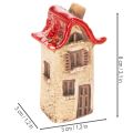 Keramikkhusdekorasjonssett Små hus med rødt tak 8 cm 2 stk | Floristik24.no
