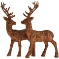 Floristik24 Deer deco reinsdyr kobber glitter kalv deco figur H20,5 cm sett med 2