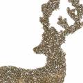 Floristik24 Deco plugg hjort glitter gull sortert 8/10cm 18stk