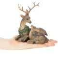 Dekorativ figur av en hjortefamilie med snø som vinterdekorasjon, 17 cm | Floristik24.no