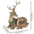 Dekorativ figur av en hjortefamilie med snø som vinterdekorasjon, 17 cm | Floristik24.no
