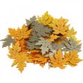 Floristik24 Scatter dekorasjon høst, lønneblader, høstblader gylne, oransje, gule 4cm 72p