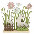 Floristik24 Tre kaniner med blomster 16,5 cm
