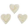 Floristik24 Trehjerter dekorative hjerter hvitt gull glans crackle 4,5cm 8stk