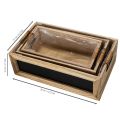 Treboks med tavle for merking, sett med 3, 36 cm | Floristik24.no