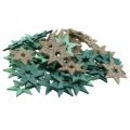 Floristik24 Spredt tre stjerne grønt, glitter julestjerne blanding 4cm 72stk