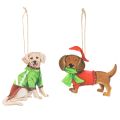Floristik24 Julepynt med hund, dekorativ opphengspynt, hund med skjerf og lue, 12 cm, 2 stk.