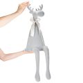 Dekorativ flokket elgfigur med sløyfe, hylleholder, 80 cm | Floristik24.no
