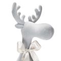 Dekorativ flokket elgfigur med sløyfe, hylleholder, 80 cm | Floristik24.no