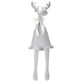 Dekorativ flokket elgfigur med sløyfe, hylleholder, 80 cm | Floristik24.no
