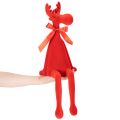 Dekorativ elgfigur med sløyfe, sittende, flokket hylleholder, 54 cm | Floristik24.no