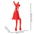 Dekorativ elgfigur, flokket hylleholder med sløyfe, 80 cm | Floristik24.no