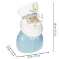 Kapteinfigur, maritim dekorasjon med briller og hatt, 16 cm | Floristik24.no