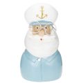 Kapteinfigur, maritim dekorasjon med briller og hatt, 16 cm | Floristik24.no