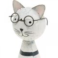 Floristik24 Katt med briller, dekorativ figur til plass, kattefigur metall sort og hvit H16cm Ø7cm