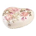 Floristik24 Keramisk dekorativt hjerte med roser keramikk til bordet 10,5cm
