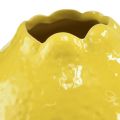Floristik24 Keramikkvase gul sitrondekor middelhavs Ø12cm H14,5cm