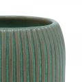 Floristik24 Keramikkvase med riller Keramikkvase lysegrønn Ø13cm H20cm