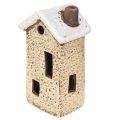 Keramikkhus adventsdekorasjon krem rød grå 8,5/9,5 cm 3 stk | Floristik24.no