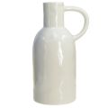 Floristik24 Keramikkvase hvit for tørr dekorasjonsvase med håndtak Ø9cm H21cm