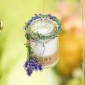 Floristik24 Lys i glass dekorasjon med lokk Pure Nature vokslys bivoks olivenolje