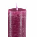 Lys ensfarget i Berry stick lys 34x240mm 4 stk | Floristik24.no