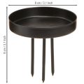 Lysestake adventskrans metall matt svart Ø8cm 4 stk | Floristik24.no