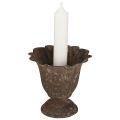 Lysholder trofé antikk pinne lysestake metall Ø10cm H9,5cm | Floristik24.no