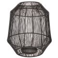 Floristik24 Svart lysestake, dekorativ lykt, trådkurv, Ø24 cm, H28 cm