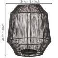 Svart lysestake, dekorativ lykt, trådkurv, Ø24 cm, H28 cm | Floristik24.no