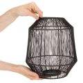 Svart lysestake, dekorativ lykt, trådkurv, Ø24 cm, H28 cm | Floristik24.no