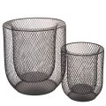 Floristik24 Svart metallkurvlysholder, Ø28,5/18 cm, sett med 2