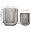 Svart metallkurvlysholder, Ø28,5/18 cm, sett med 2 | Floristik24.no