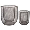Svart metallkurvlysholder, Ø28,5/18 cm, sett med 2 | Floristik24.no