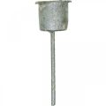 Plug-in lysestake Shabby Chic grå Ø3cm H8,5cm 8 stk | Floristik24.no